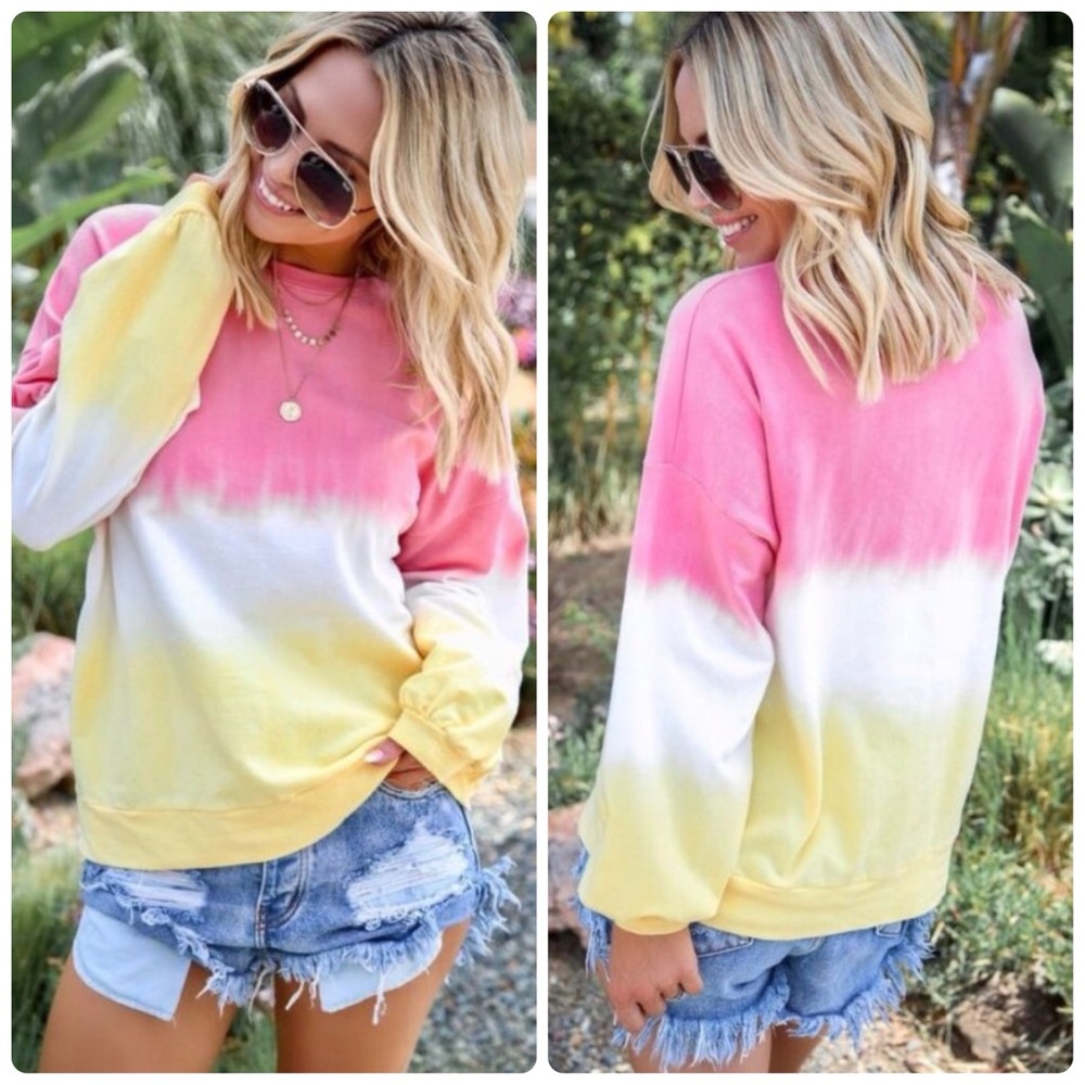 🆑 ☆Tie-Dye Pink Print Long Sleeve T-Shirt☆